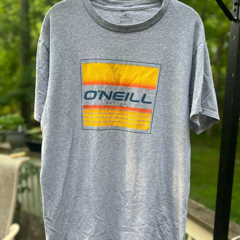 👕O'Neill Men's Modern Fit T-Shirt Size Large Gray Surf Graphic
